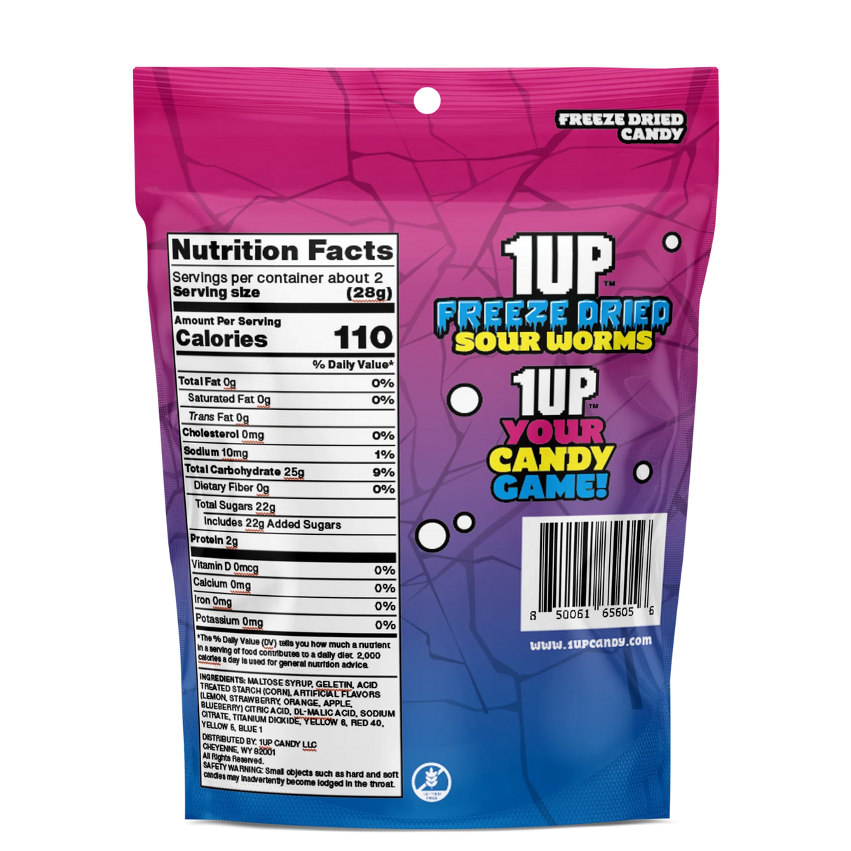 1UP Freeze Dried Sour Worms