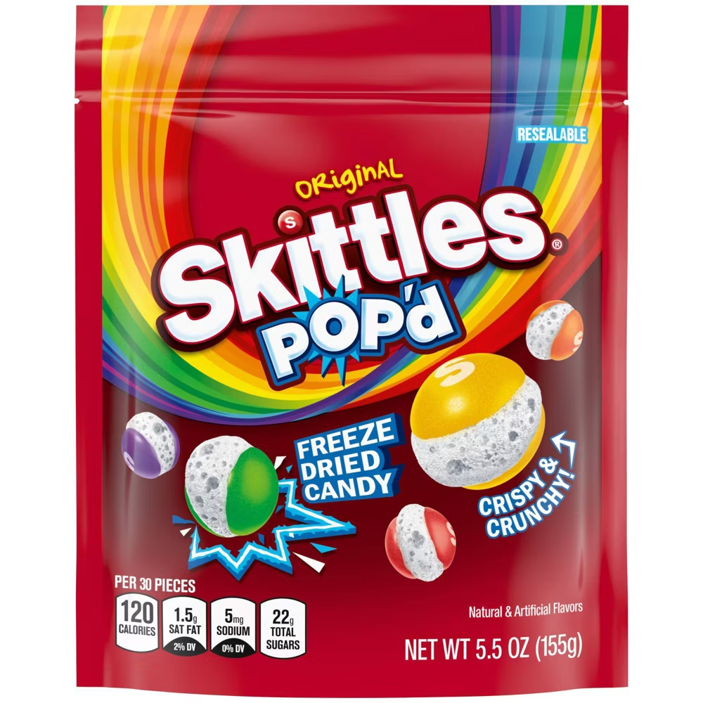 Skittles Pop'd Original Freeze Dried Candy