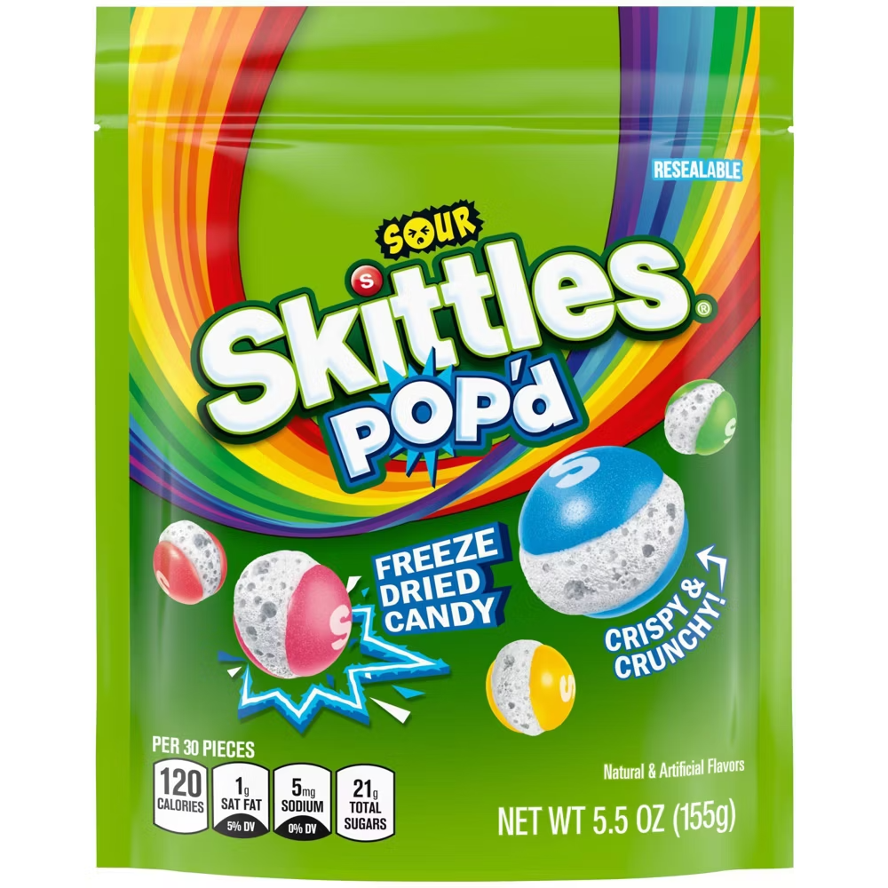 Skittles Pop'd Sour Freeze Dried Candy