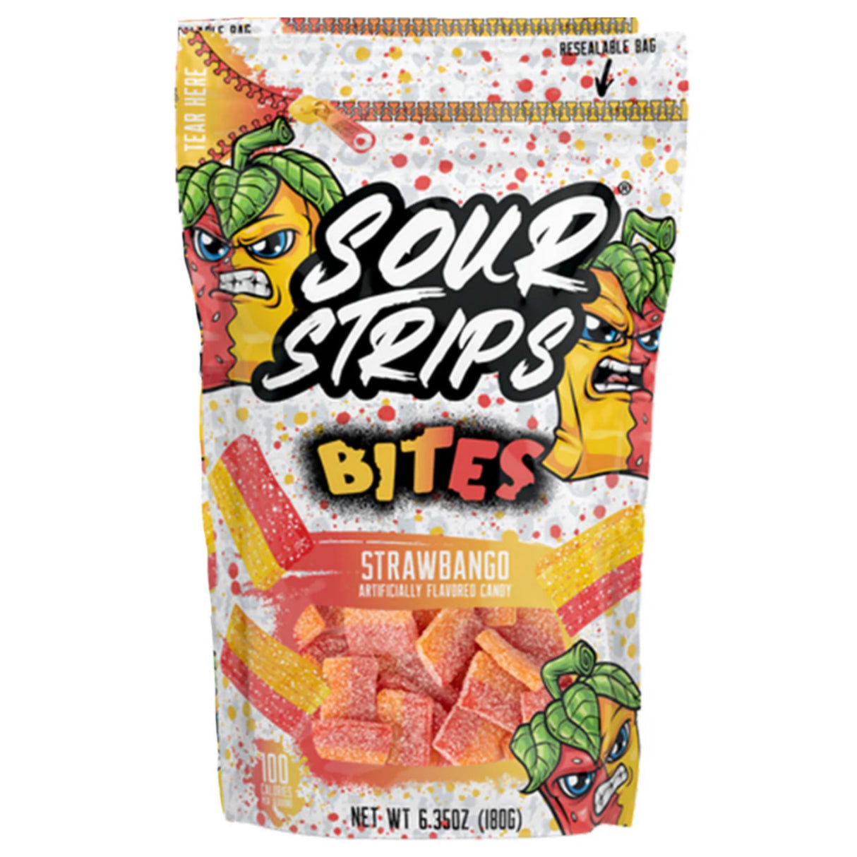 Sour Strips Bites Strawbango