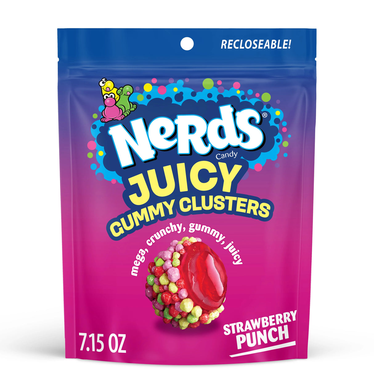Nerds Juicy Gummy Clusters Strawberry Punch Stand Up Bag