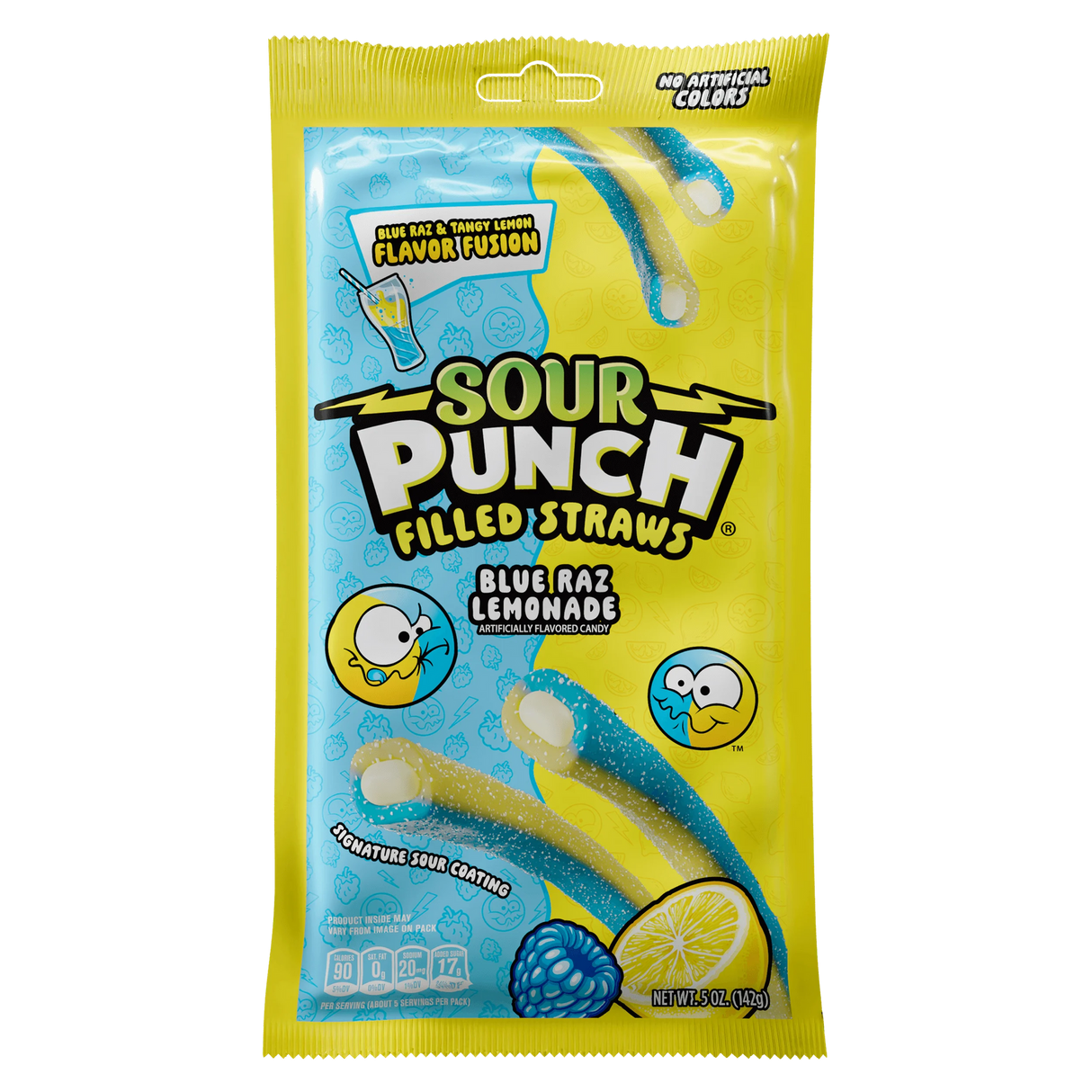 Sour Punch Filled Straws Blue Raz Lemonade