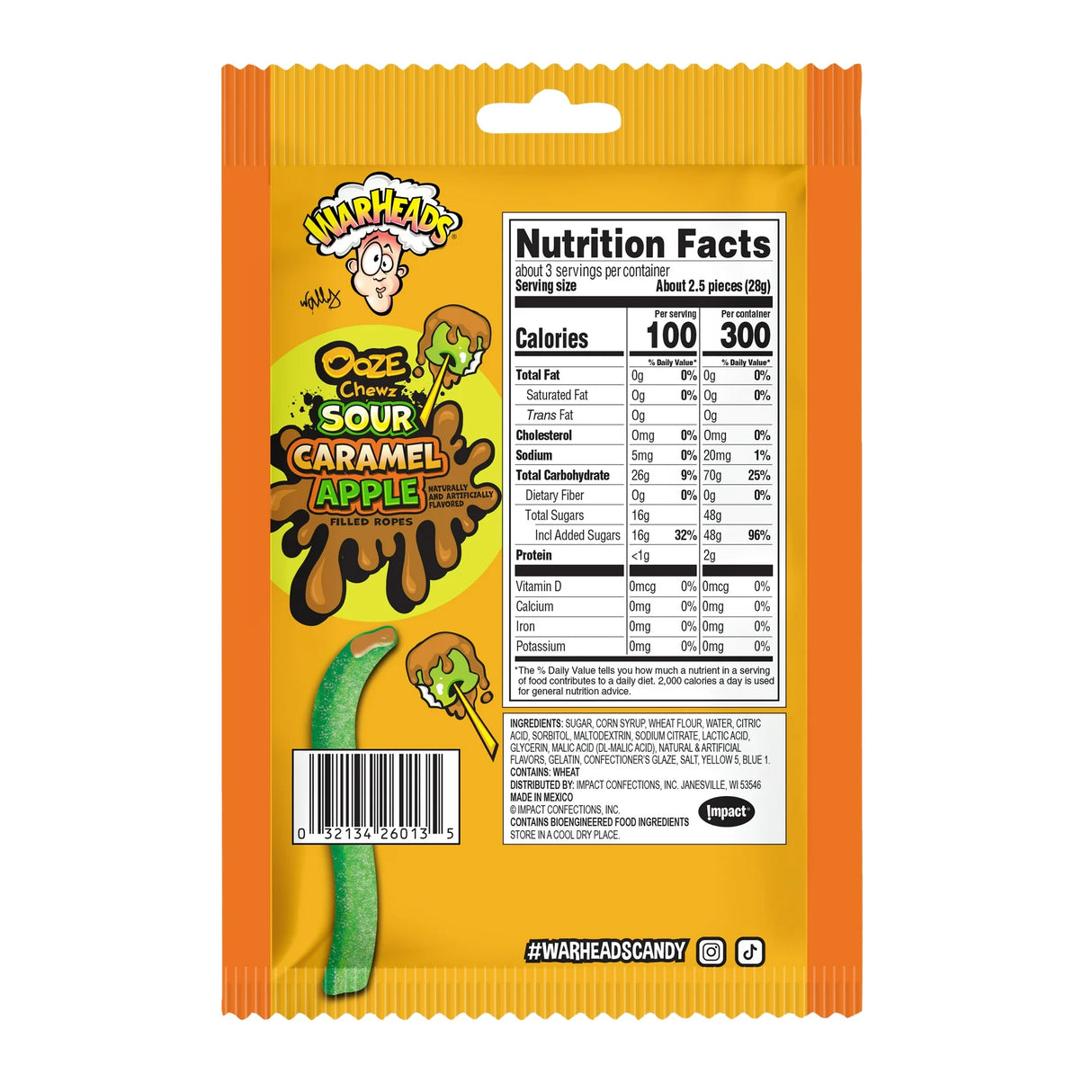 Warheads Ooze Chewz Sour Caramel Apple