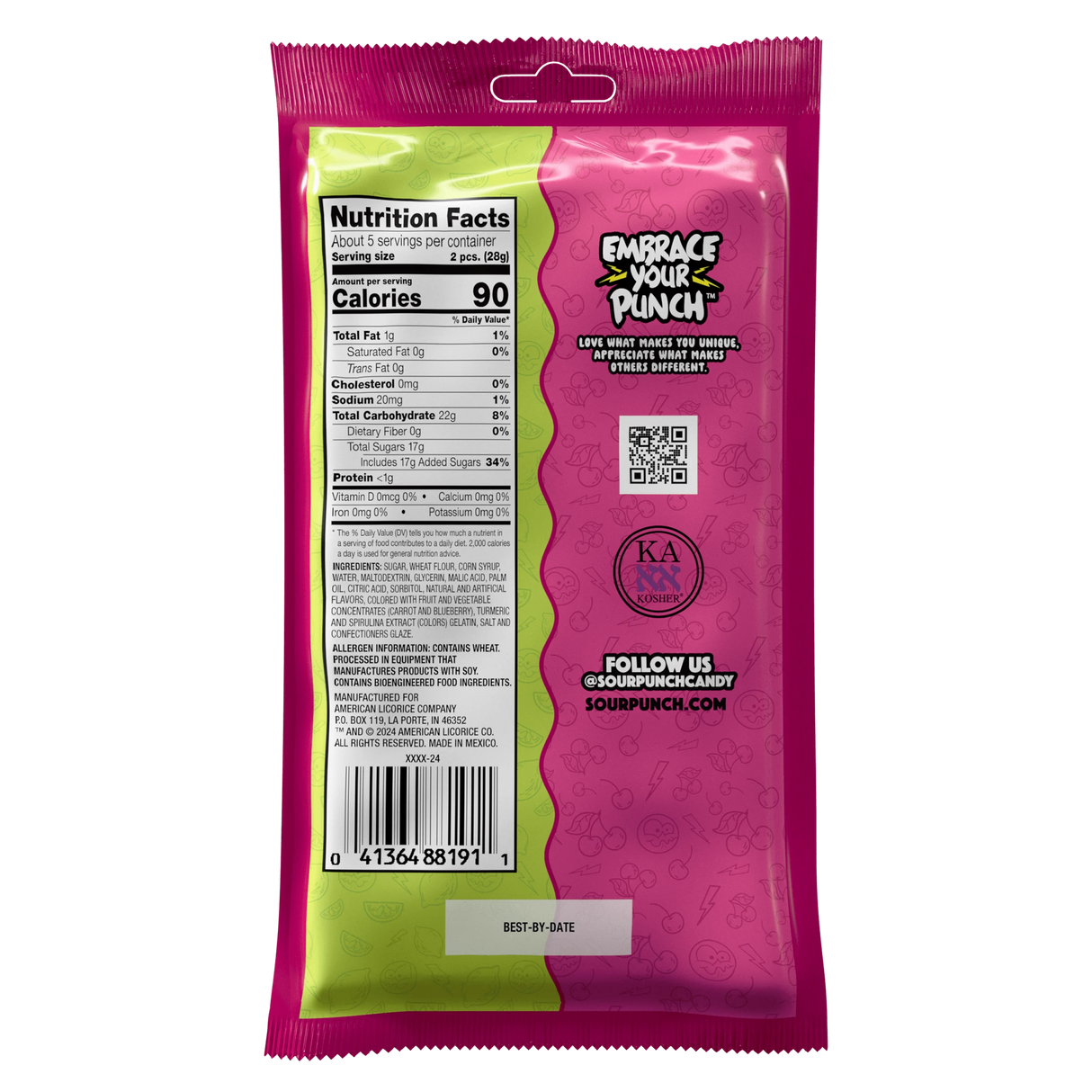 Sour Punch Filled Straws Cherry Limeade