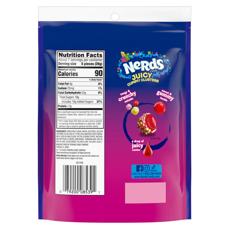 Nerds Juicy Gummy Clusters Strawberry Punch Stand Up Bag