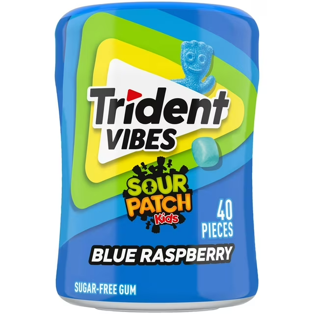 Trident Vibes Sour Patch Kids Blue Raspberry Gum