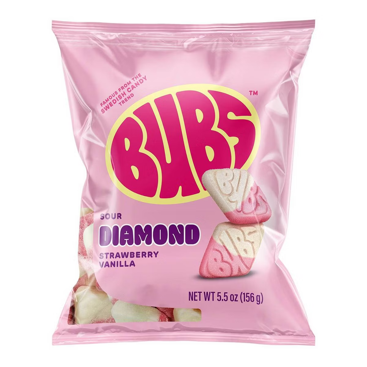Bubs Sour Diamond Strawberry Vanilla -Sweden