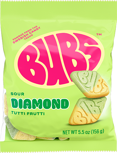 Bubs Sour Diamond Tutti Frutti -Sweden