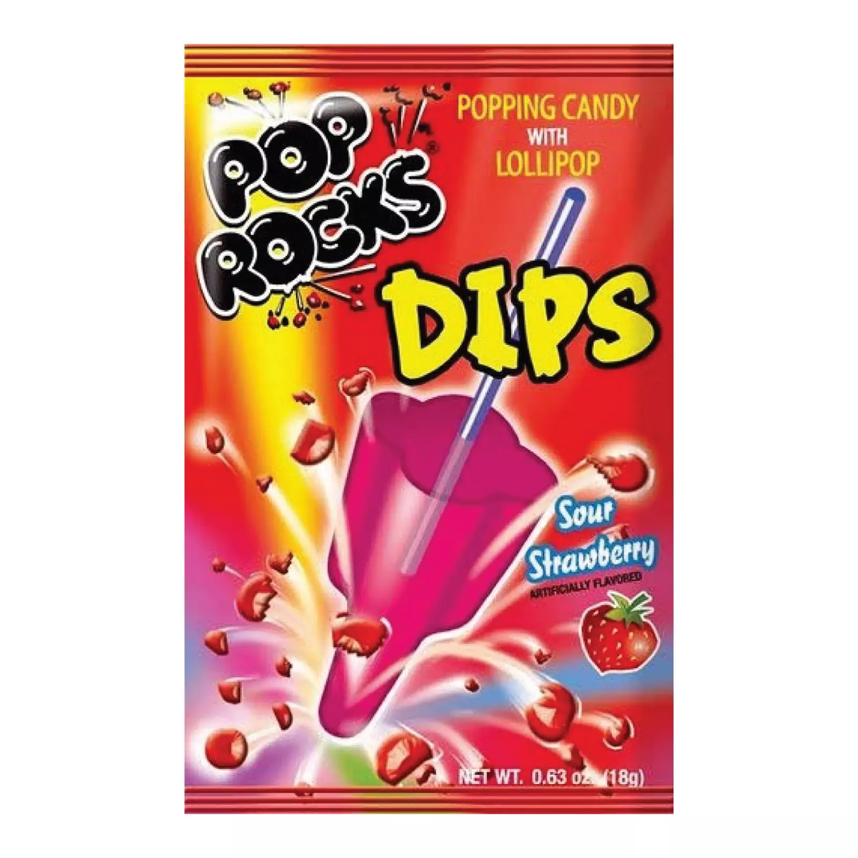 Pop Rocks Dips Sour Strawberry